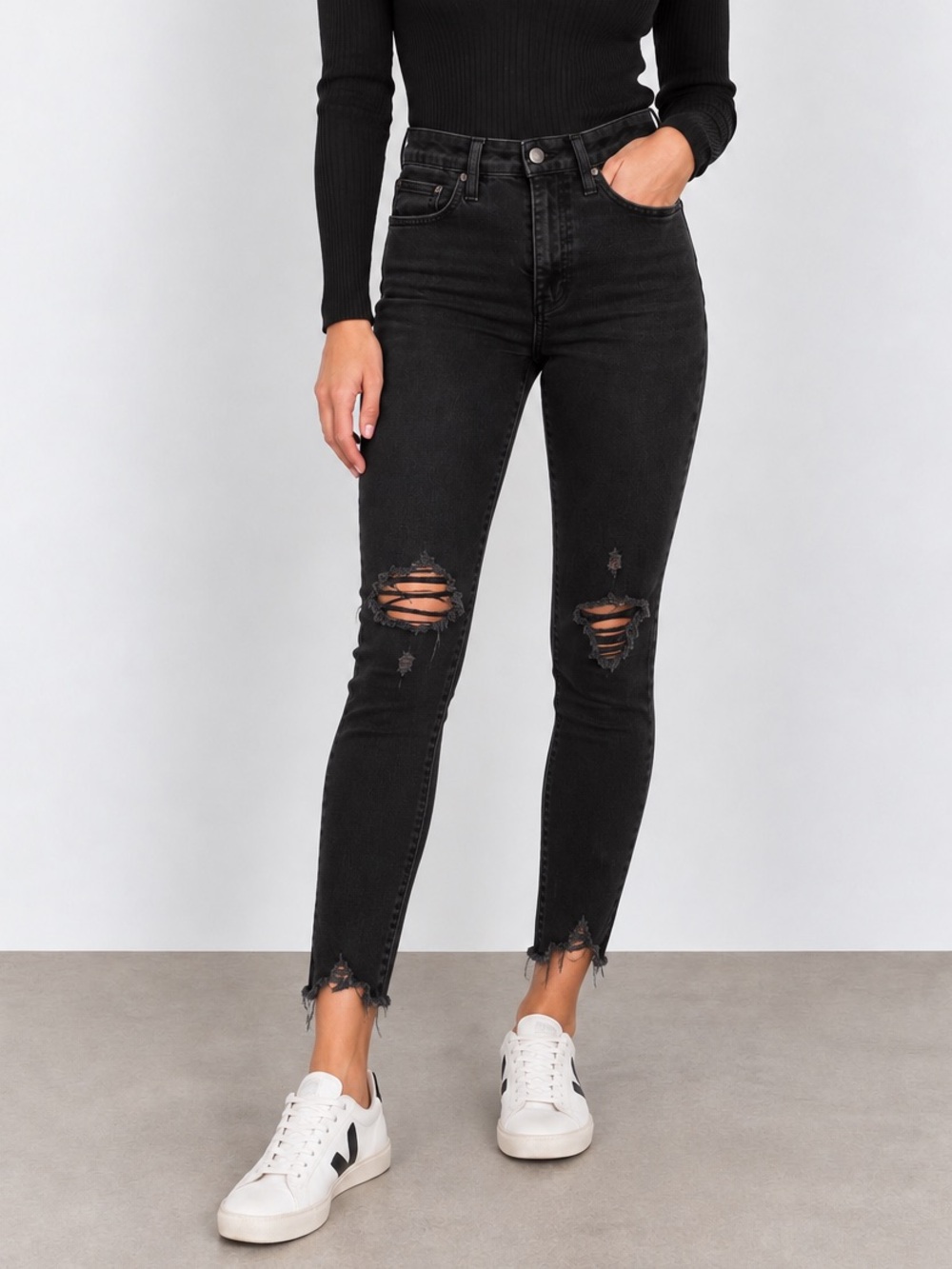 Joe's Jeans Tharsis Black High Rise Skinny Jeans Ankle Length Size 27